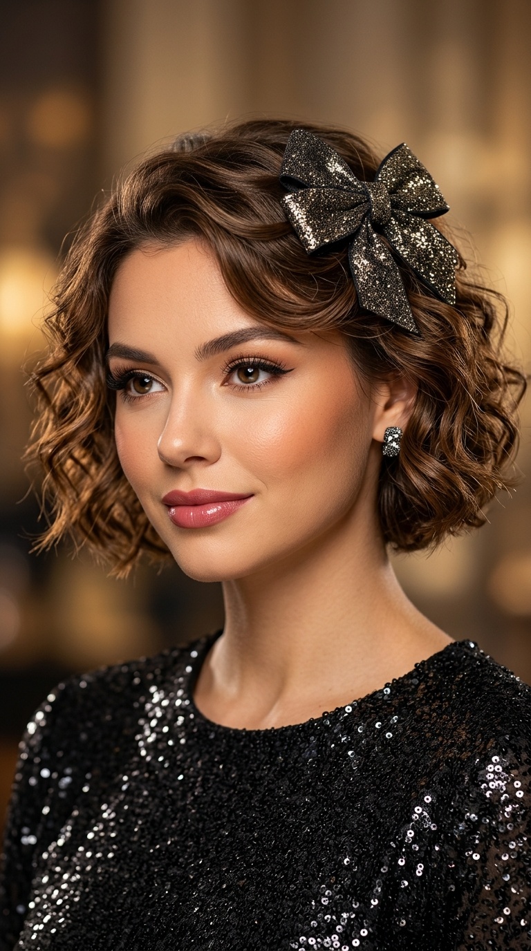 Glitter Bow for Night-Out Glam