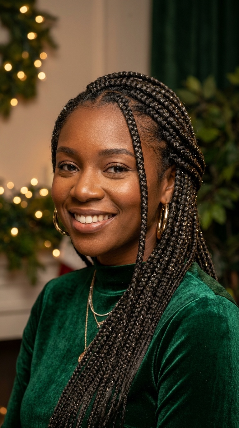 Glitter-Infused Knotless Braids