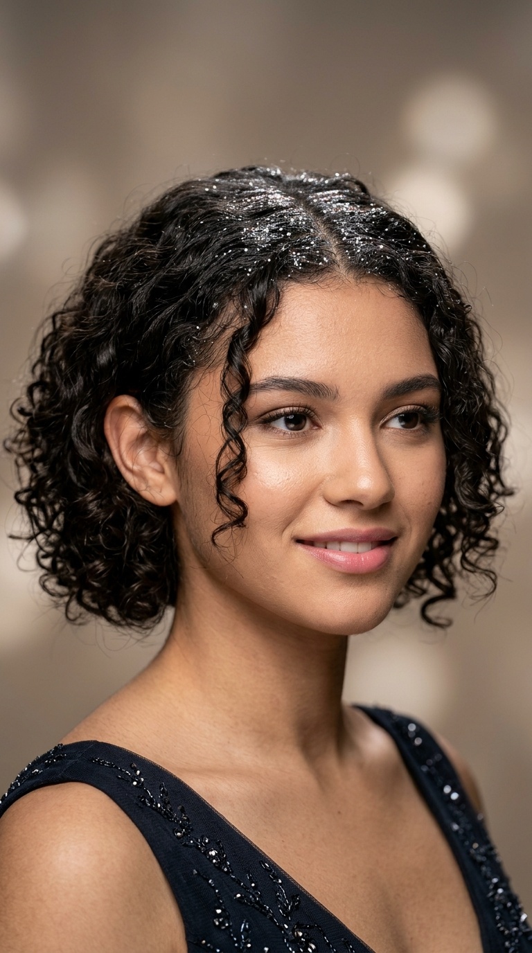 Glitter-Rooted Curls