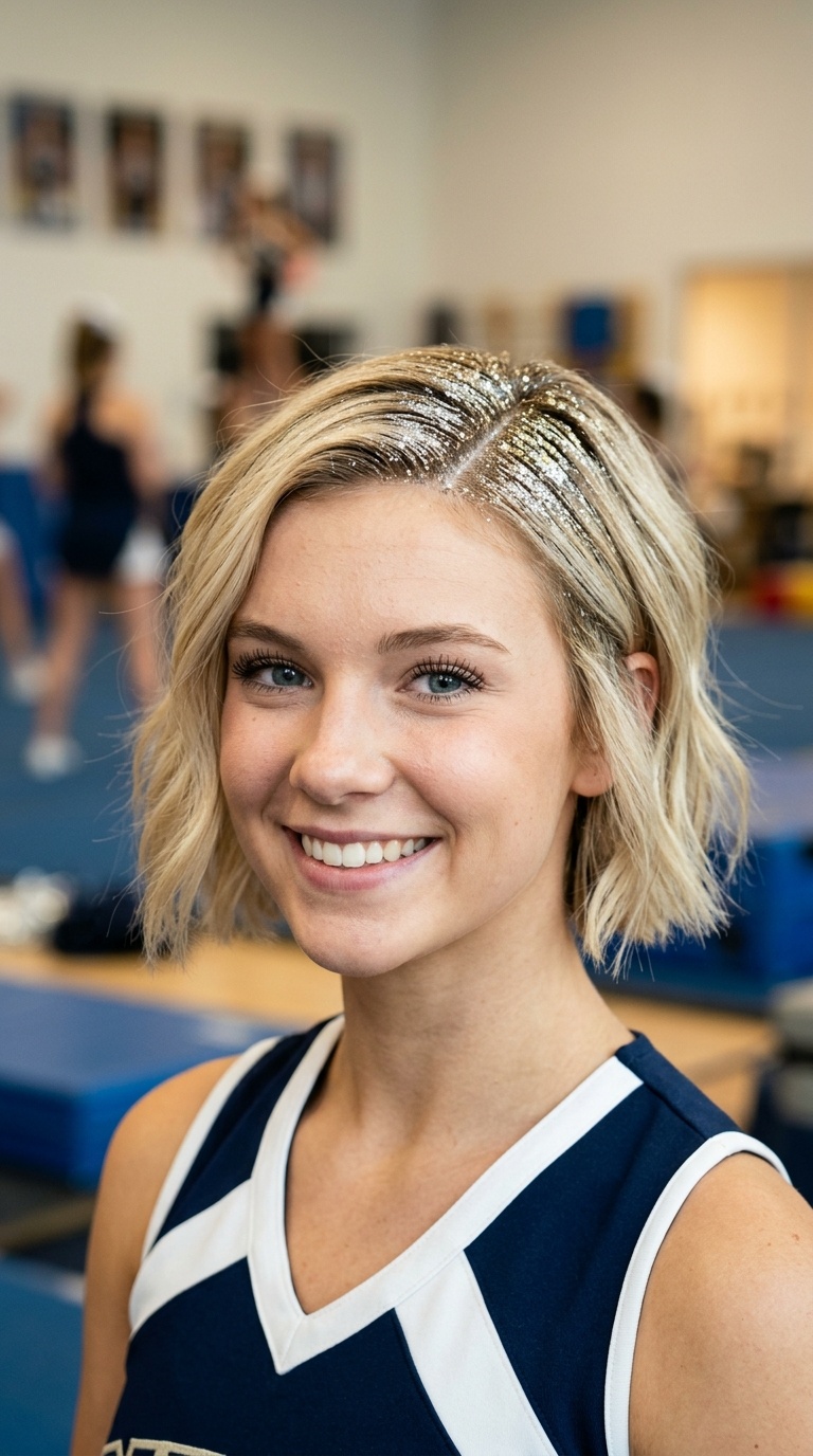 Glitter Roots Side Part