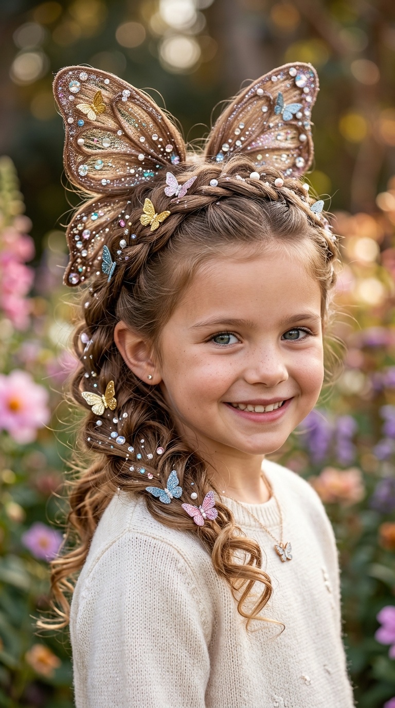 Glittering Butterfly Half-Up Style