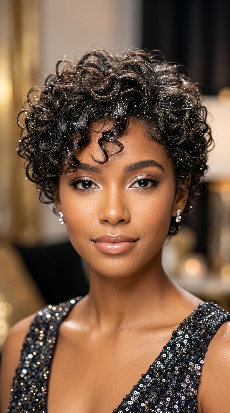 Glittering Pixie Curls