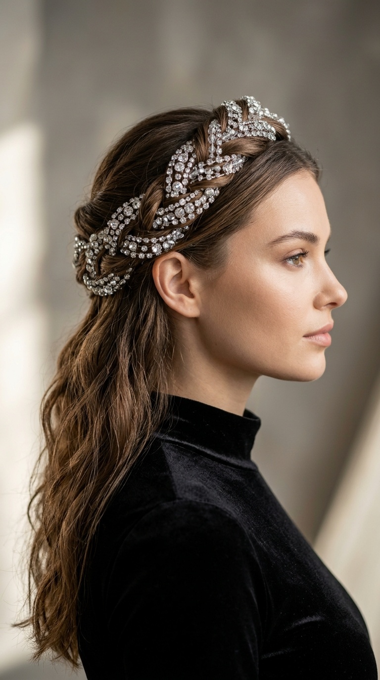 Glitzy Rhinestone Twisted Crown