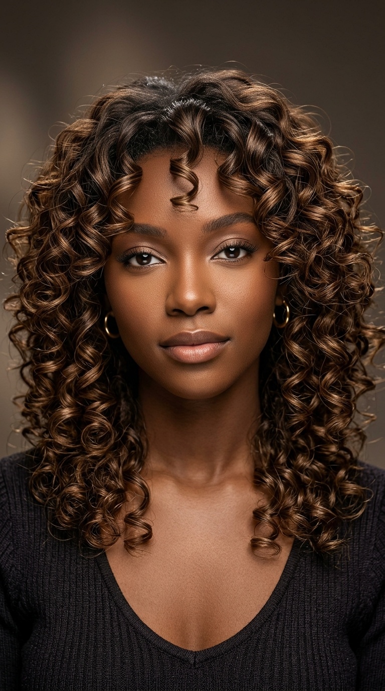Glossy Ribbon Curls with Tapered Layers