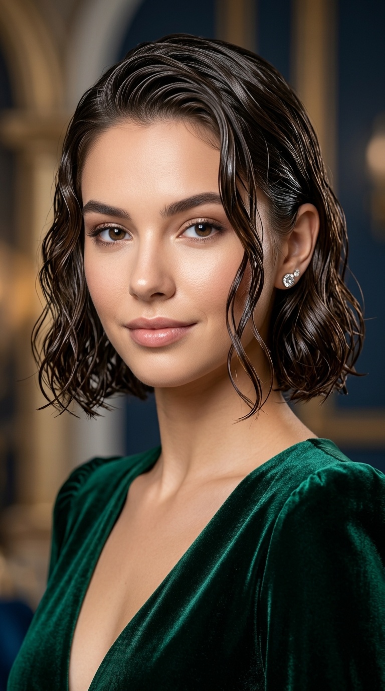 Glossy Wet-Look Waves
