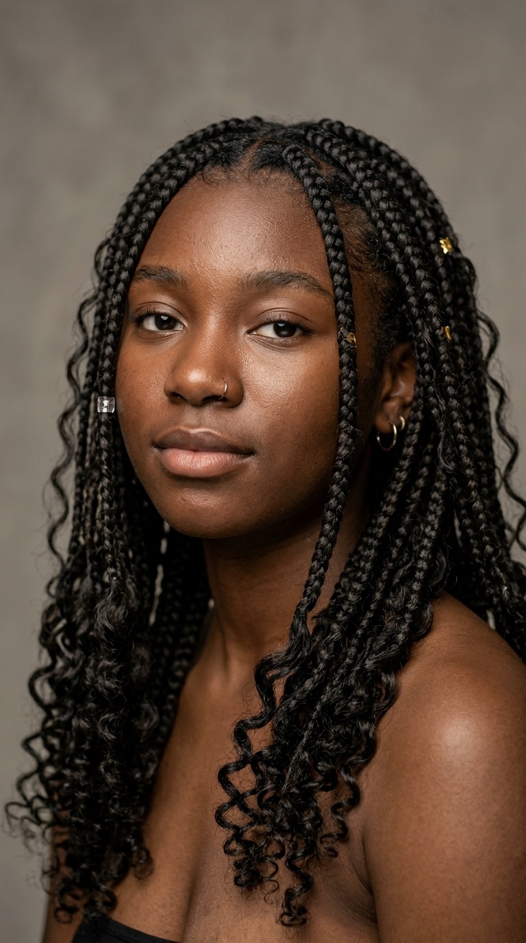 Goddess Box Braids with Human Hair Ends