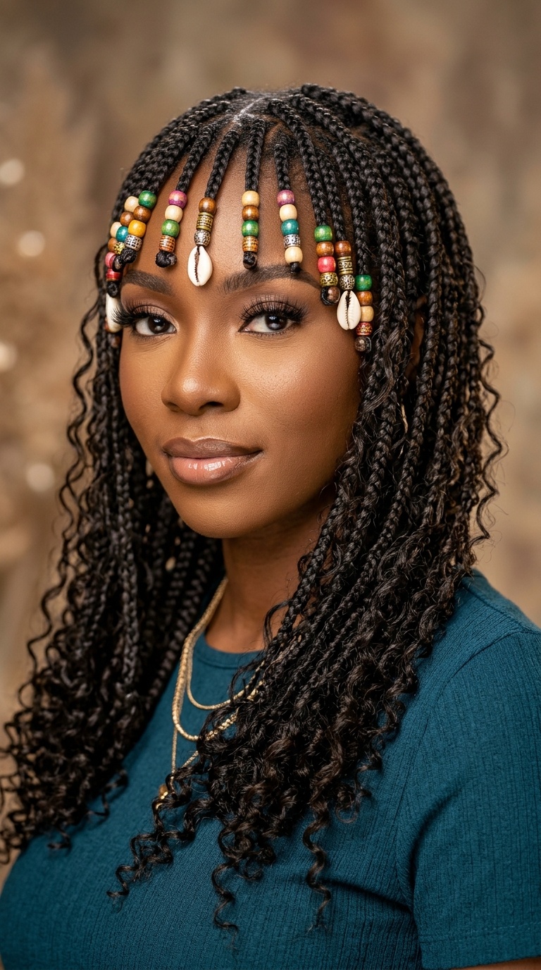 Goddess Braids with Beaded Fringe