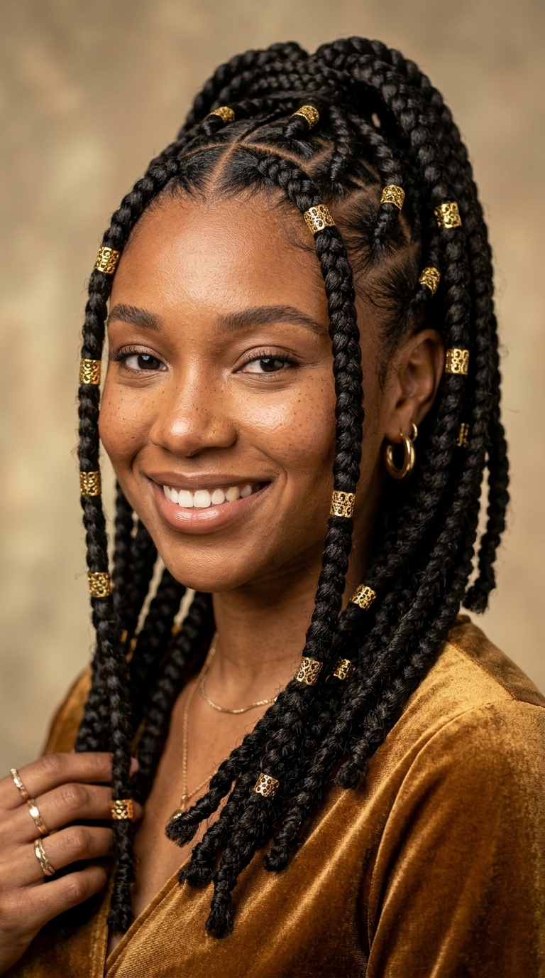 Goddess Braids with Gold Cuffs