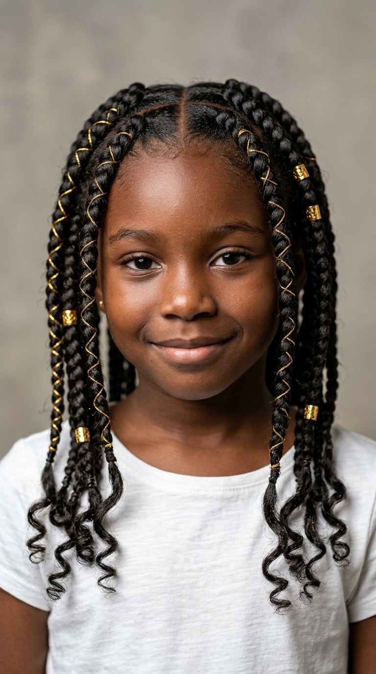 Goddess Braids with Golden Cord
