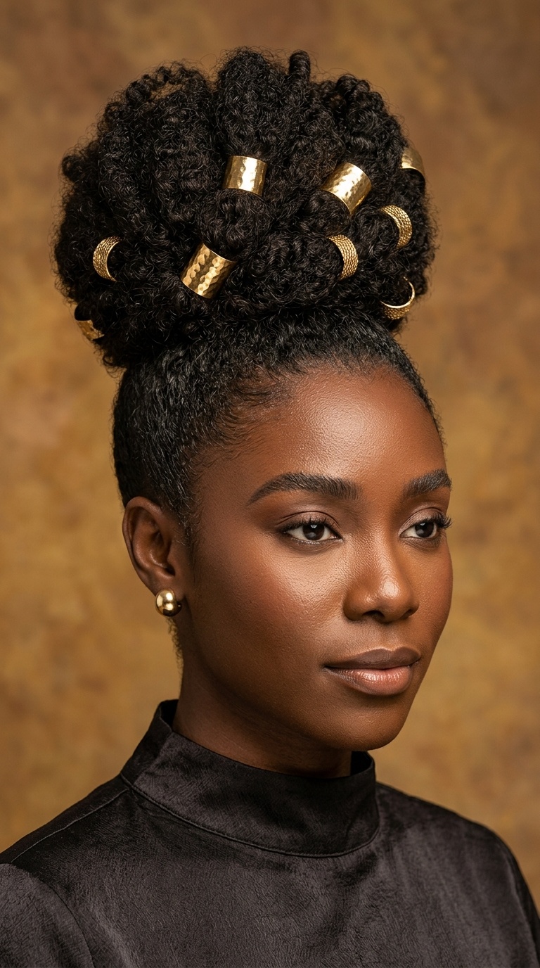 Goddess Bun with Gold Cuffs