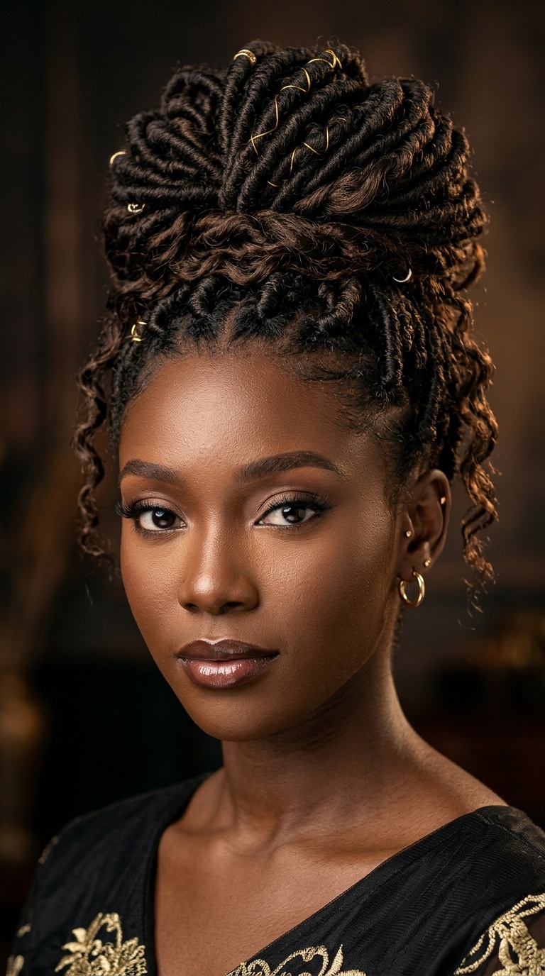 Goddess Locs Updo