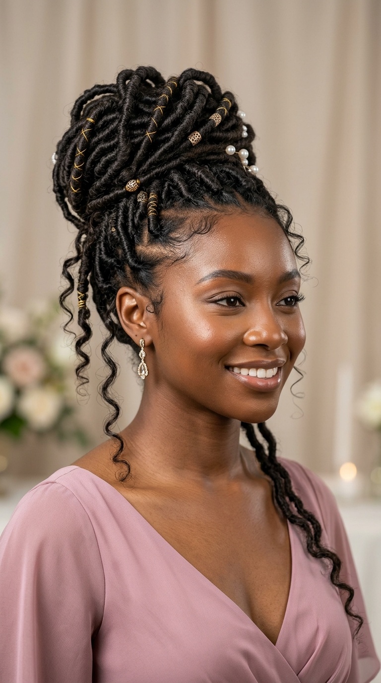 Goddess Locs Updo