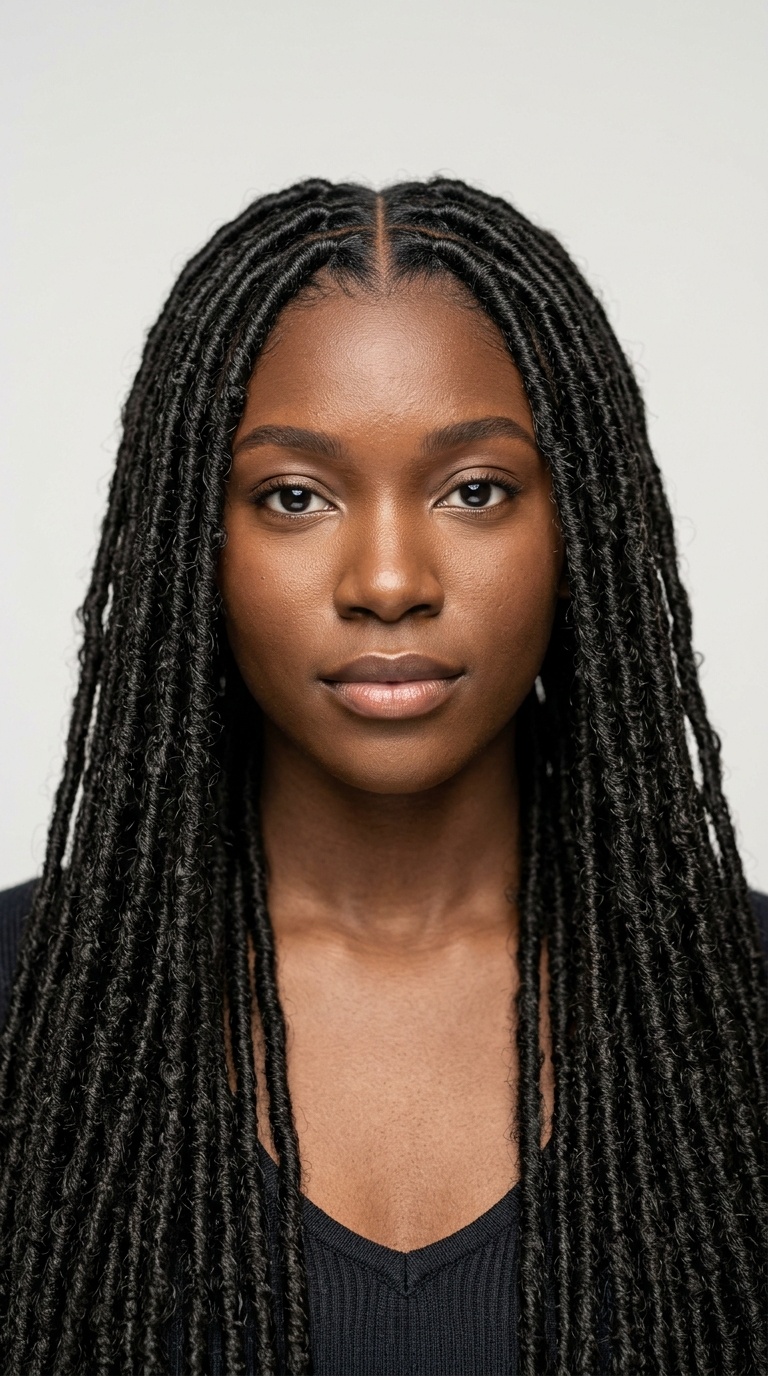 Goddess Locs with a Middle Symmetry