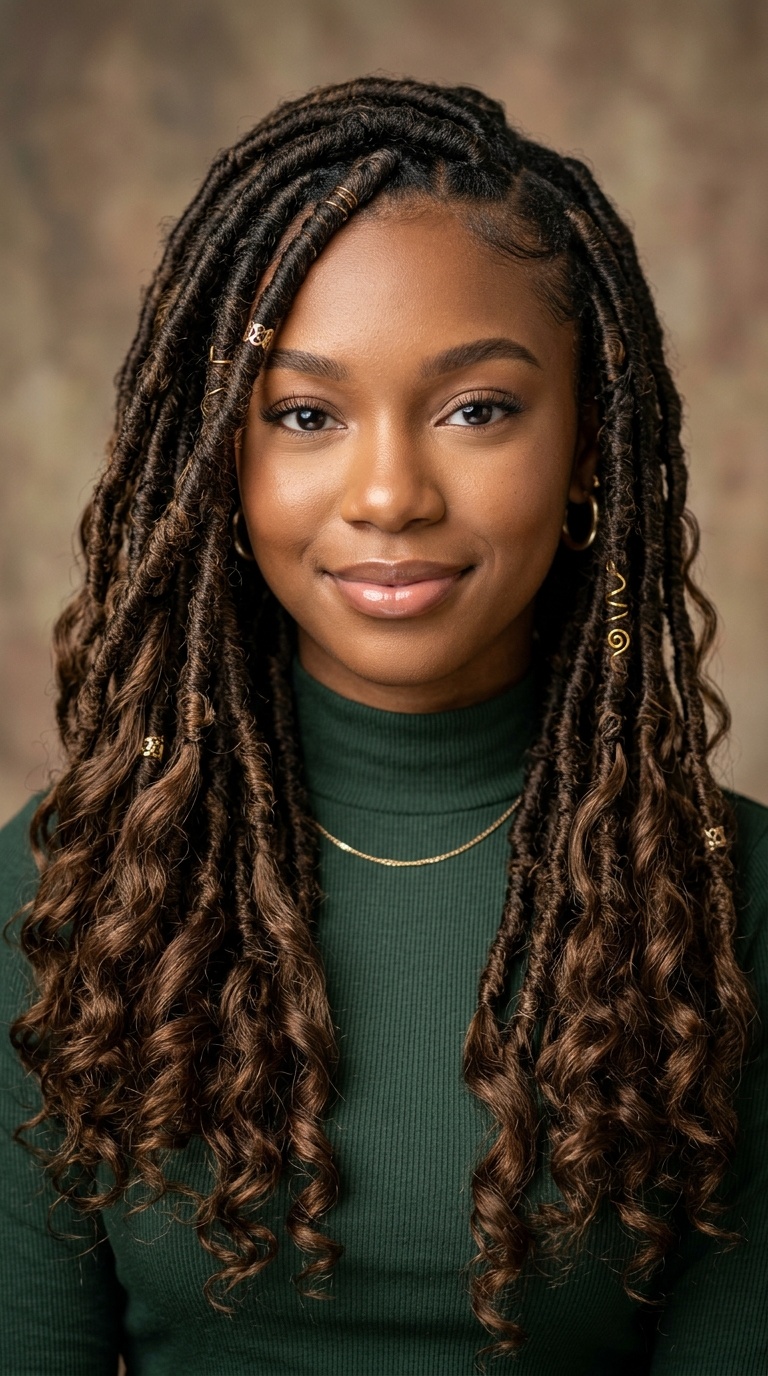 Goddess Locs with Human Hair Ends