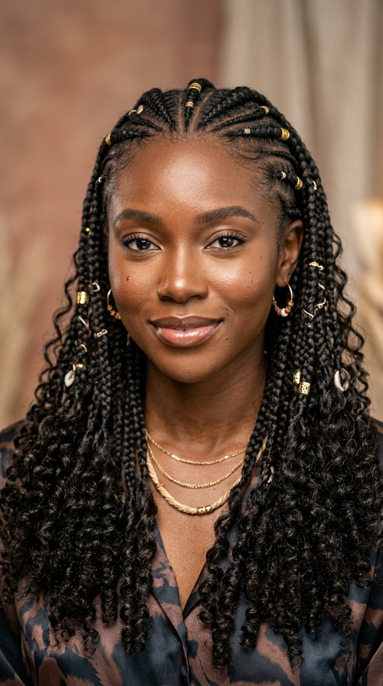Goddess Tribal Braids with Curly Ends