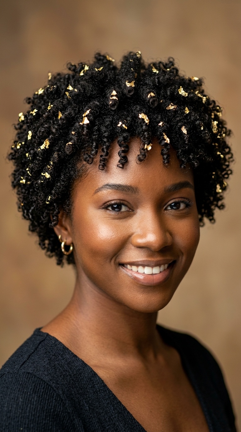 Gold Leaf Accented Curls