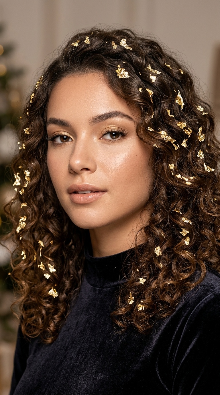 Gold Leaf Accented Curls