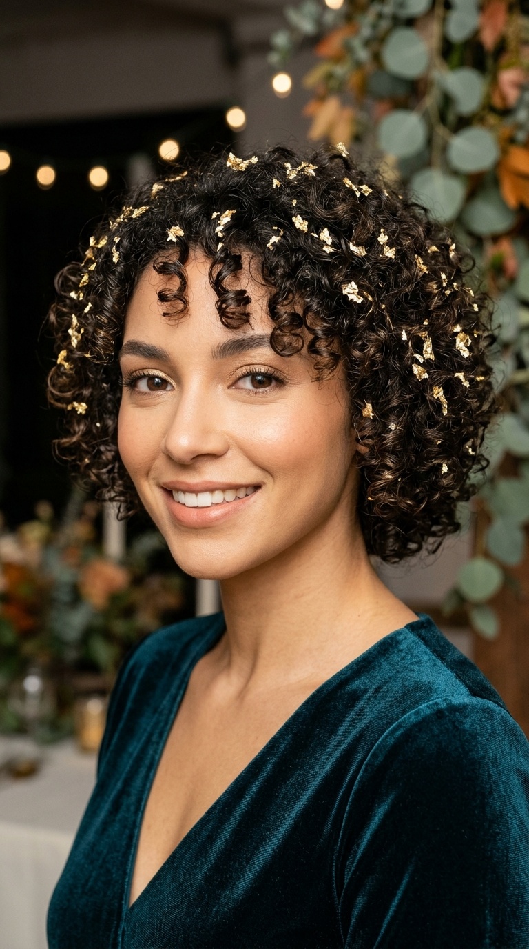 Gold Leaf Accented Curls