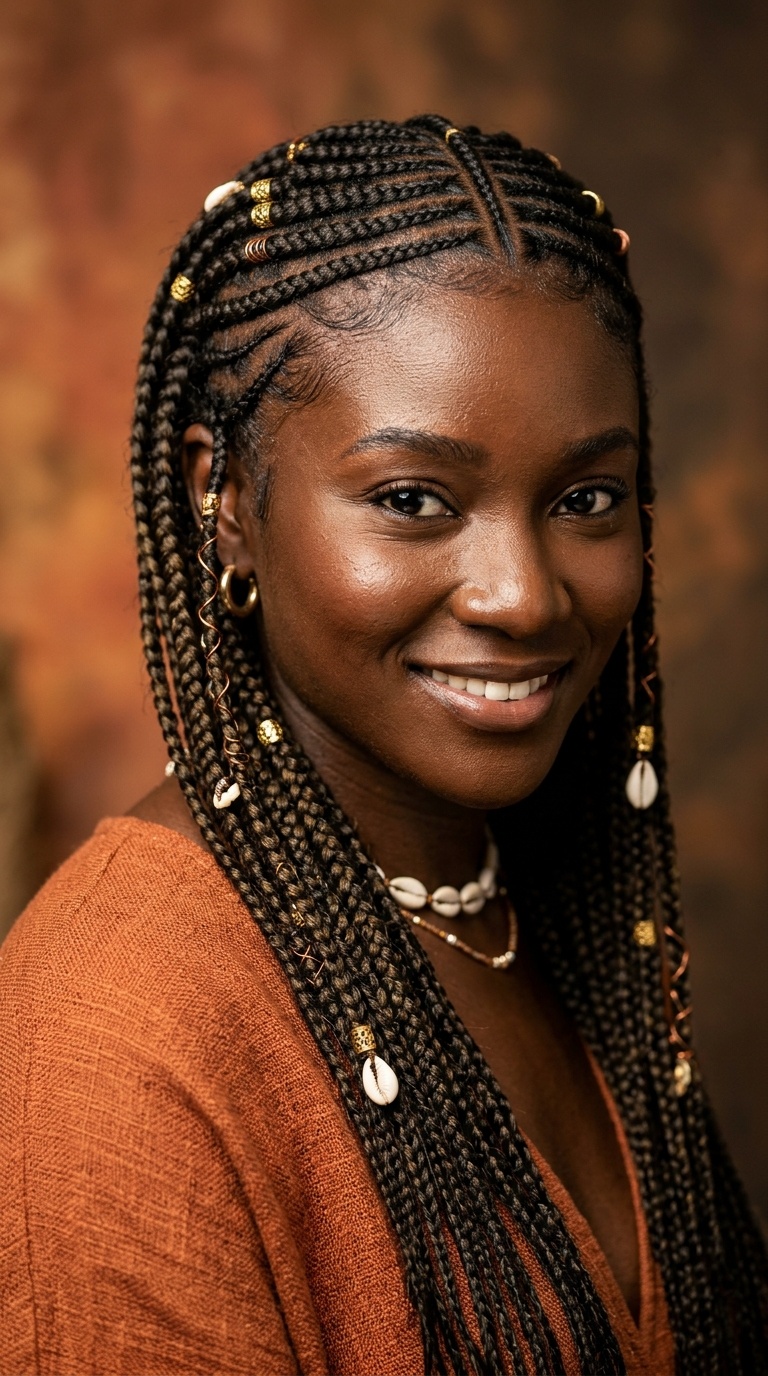 Golden Harvest Fulani Braids