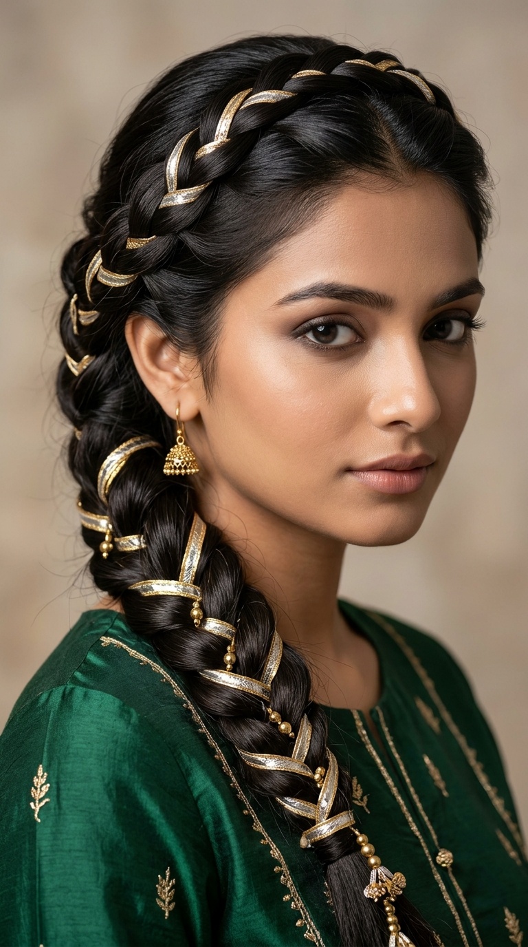 Gota Patti Intertwined Braid