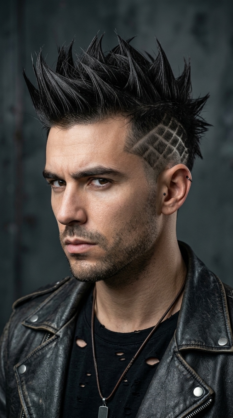 Gothic Cross-Hatch Undercut with Spikes