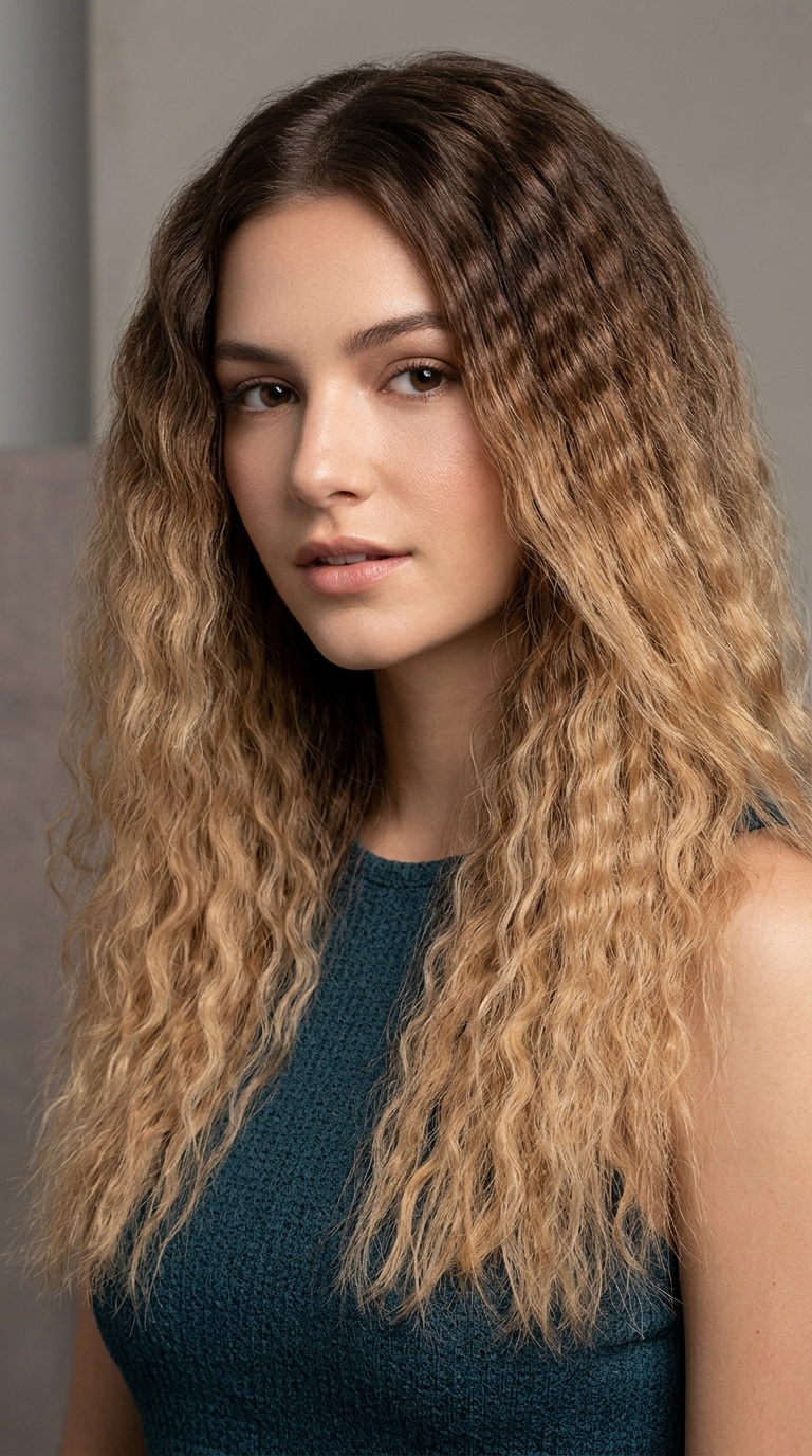 Gradient Crimping for Ombre Hair