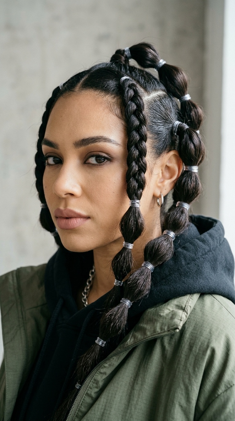 Graphic Bubble Braids