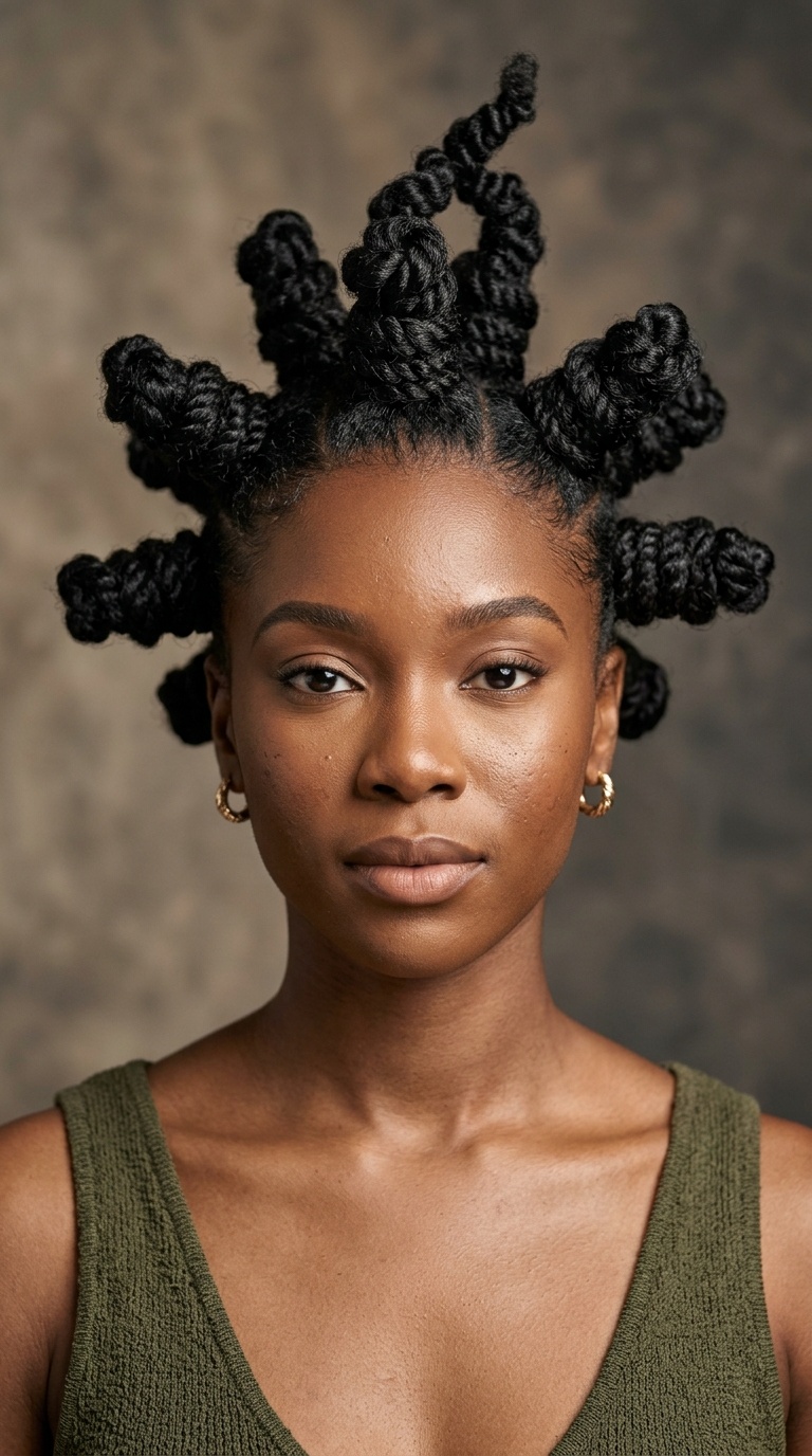 Gravity-Defying Sculpted Bantu Knots