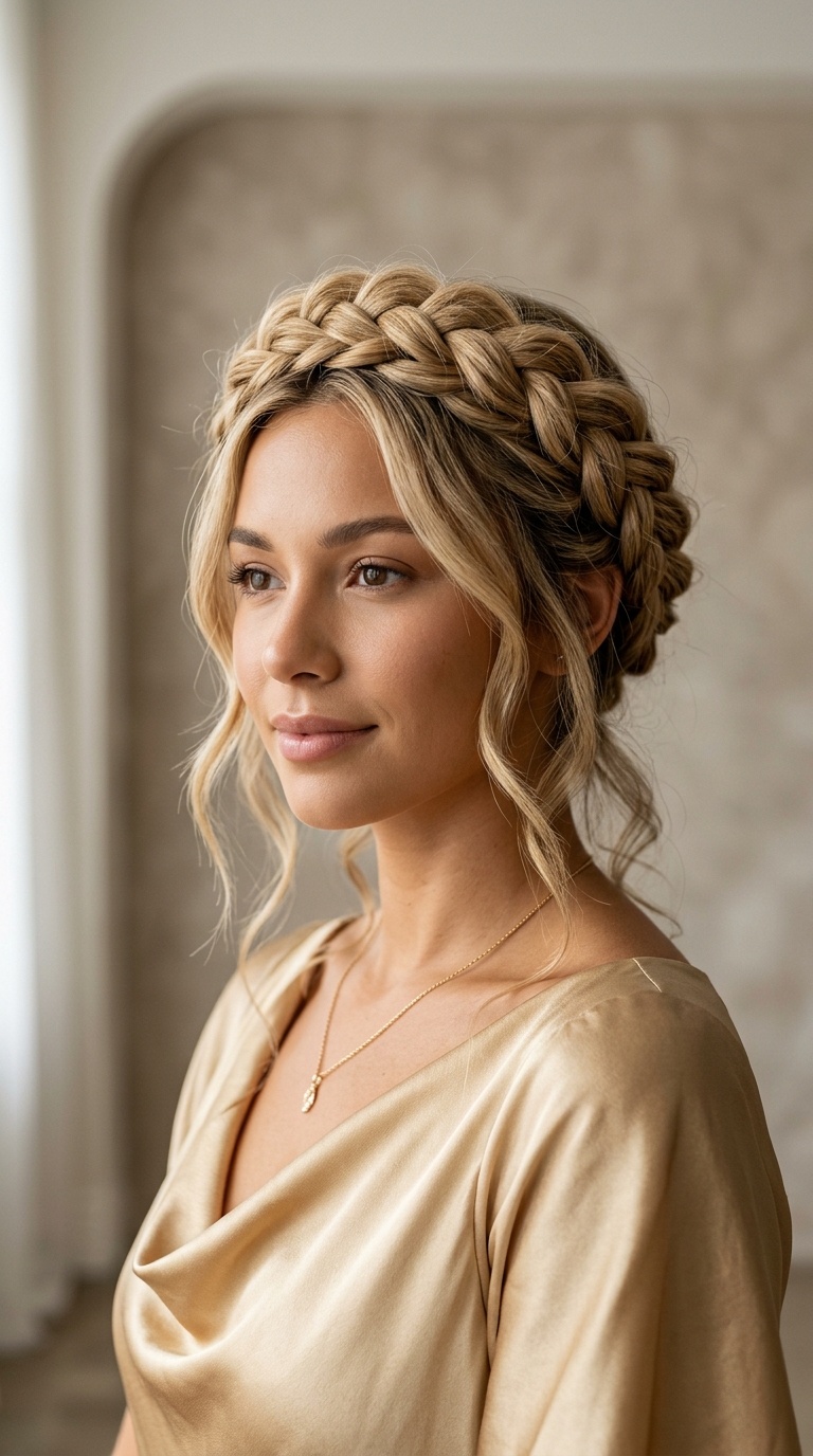 Greek Goddess Halo Braid