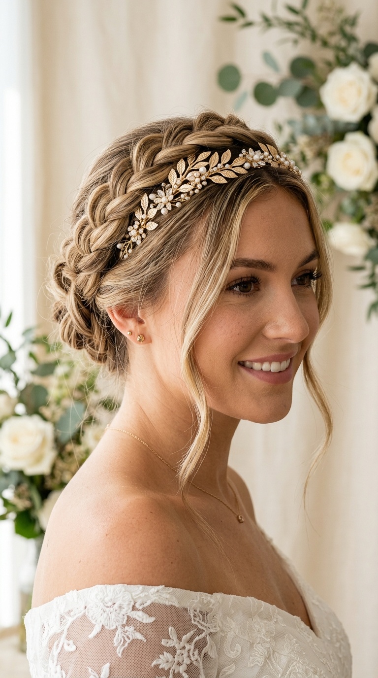 Greek Goddess Headband Tucked Braid