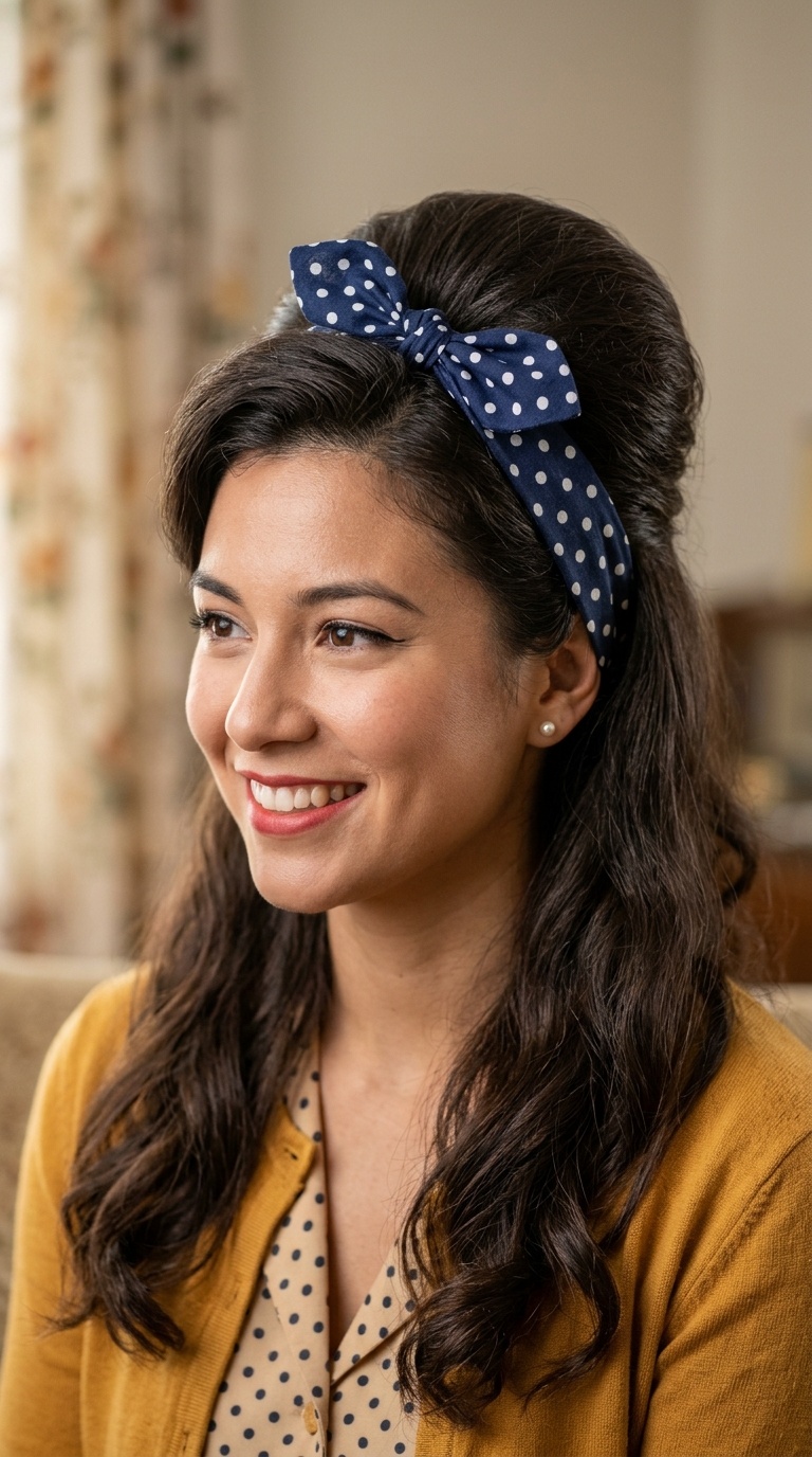 Half-Up Beehive with Retro Bow