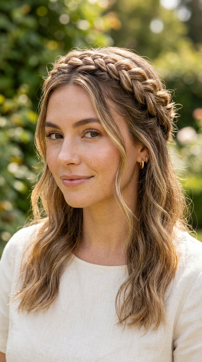 Half-Up Braided Crown