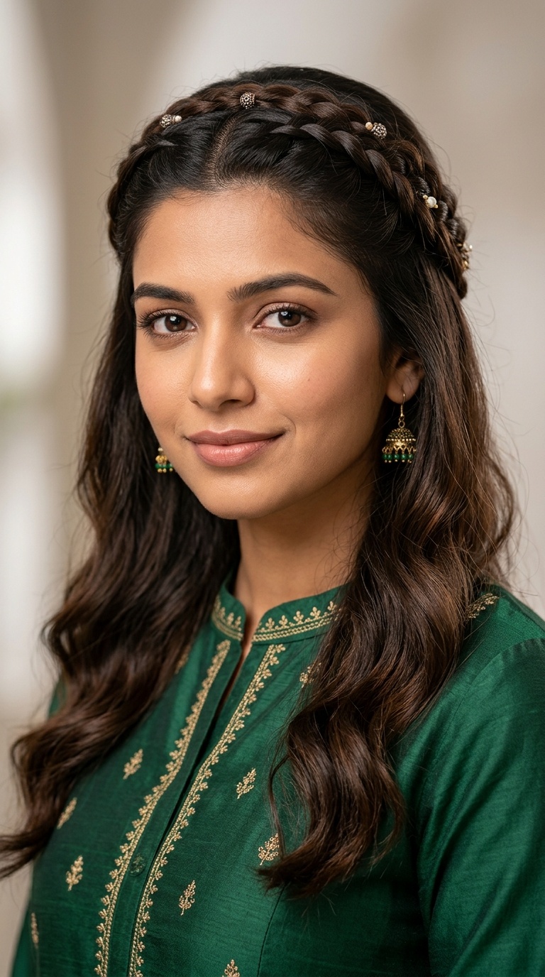Half-Up Braided Crown