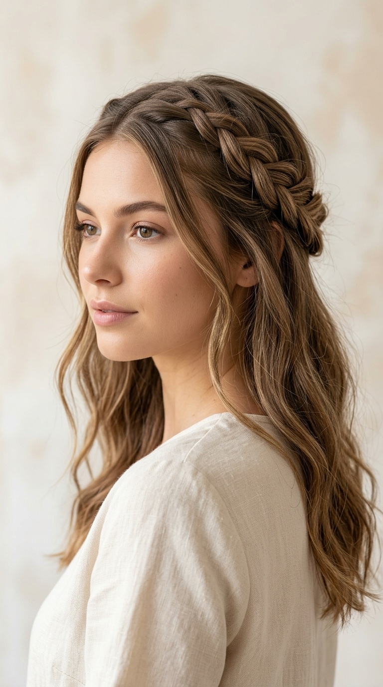 Half-Up Braided Crown