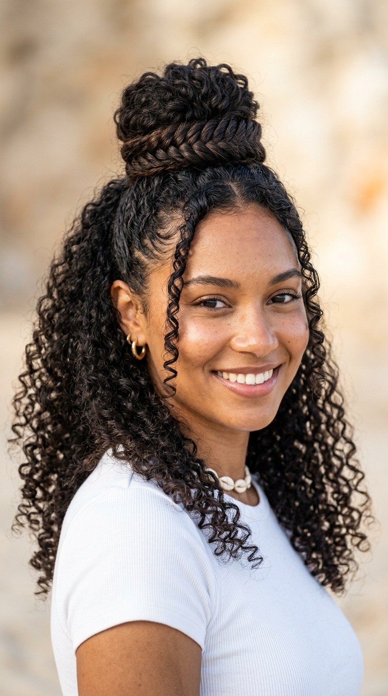 Half-Up Braided Top Knot