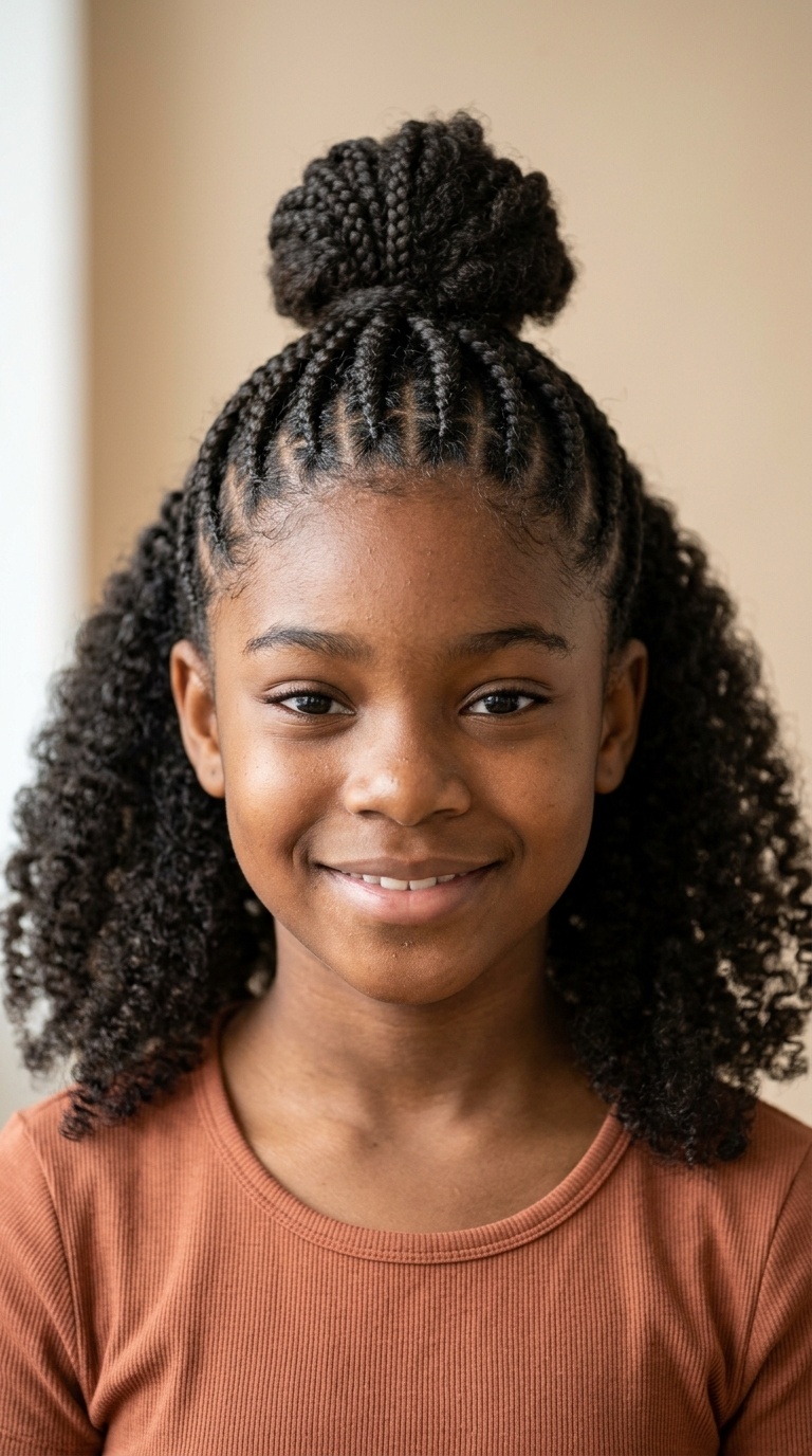 Half-Up Braids and Half-Down Puff