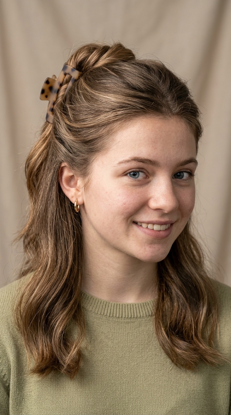 Half-Up Claw Clip Twist