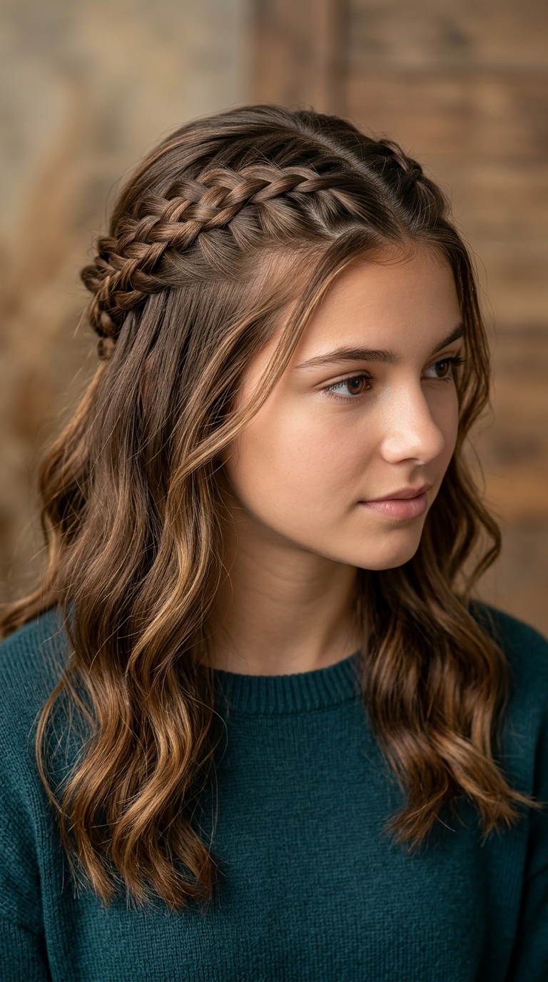 Half-Up Criss-Cross Braids