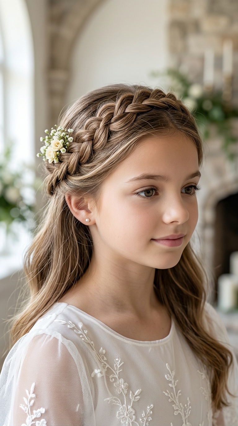 Half-Up Delicate Lace Braid