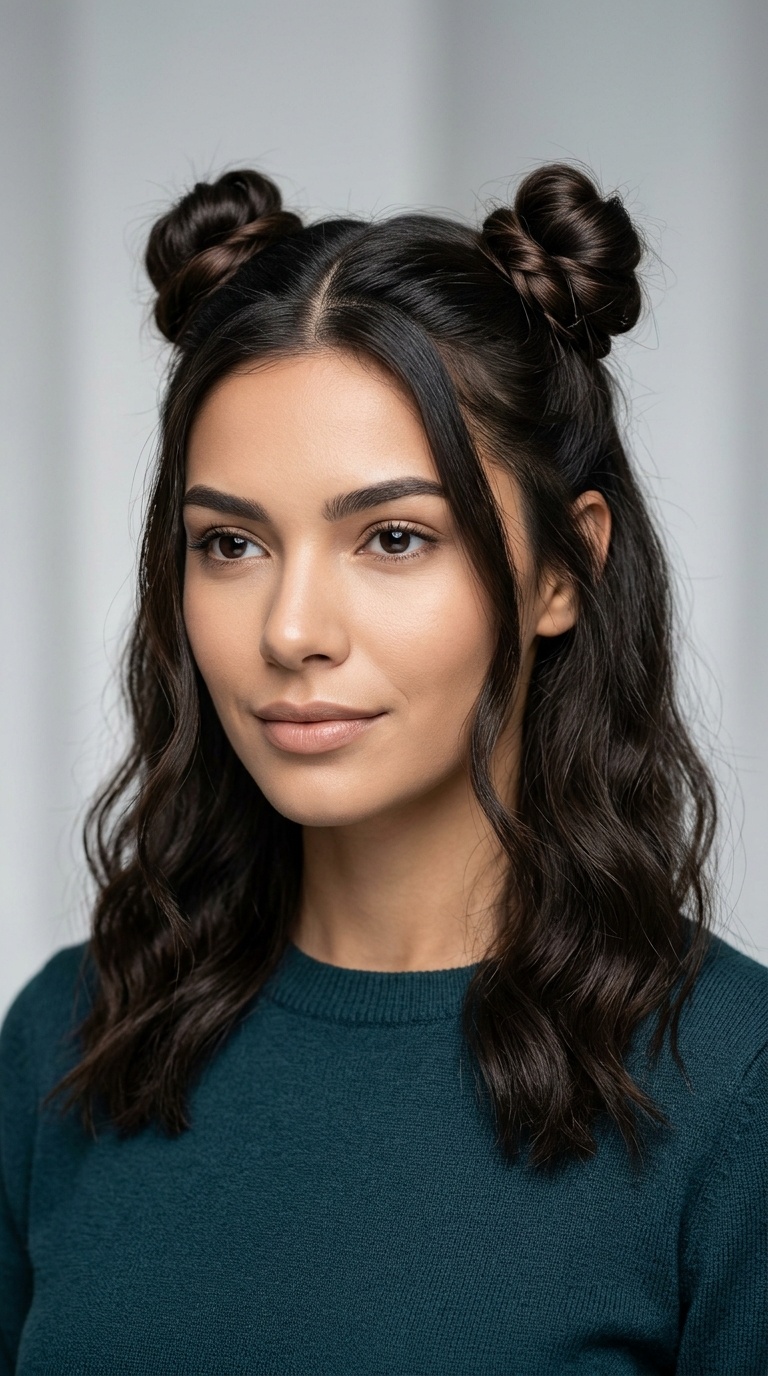 Half-Up Double Top Knots