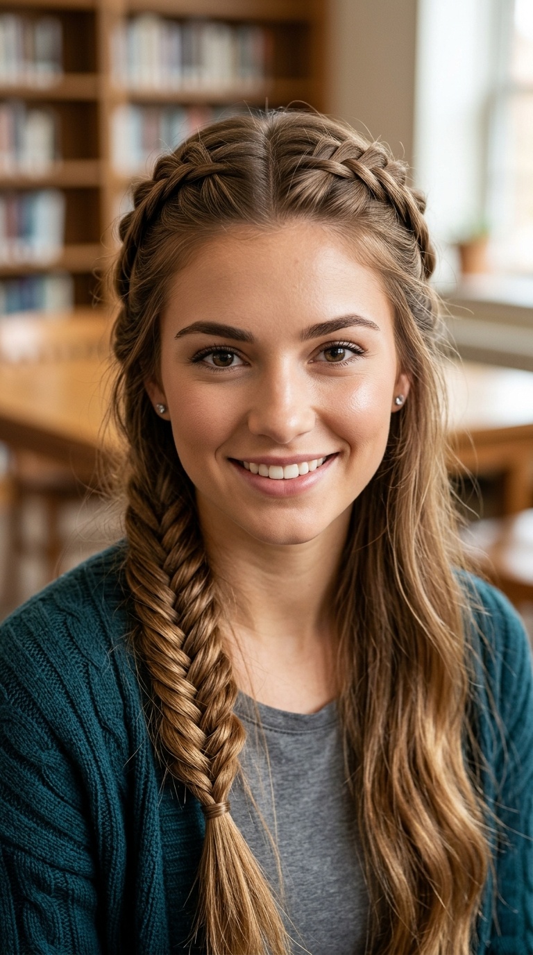 Half-Up Fishtail Braid