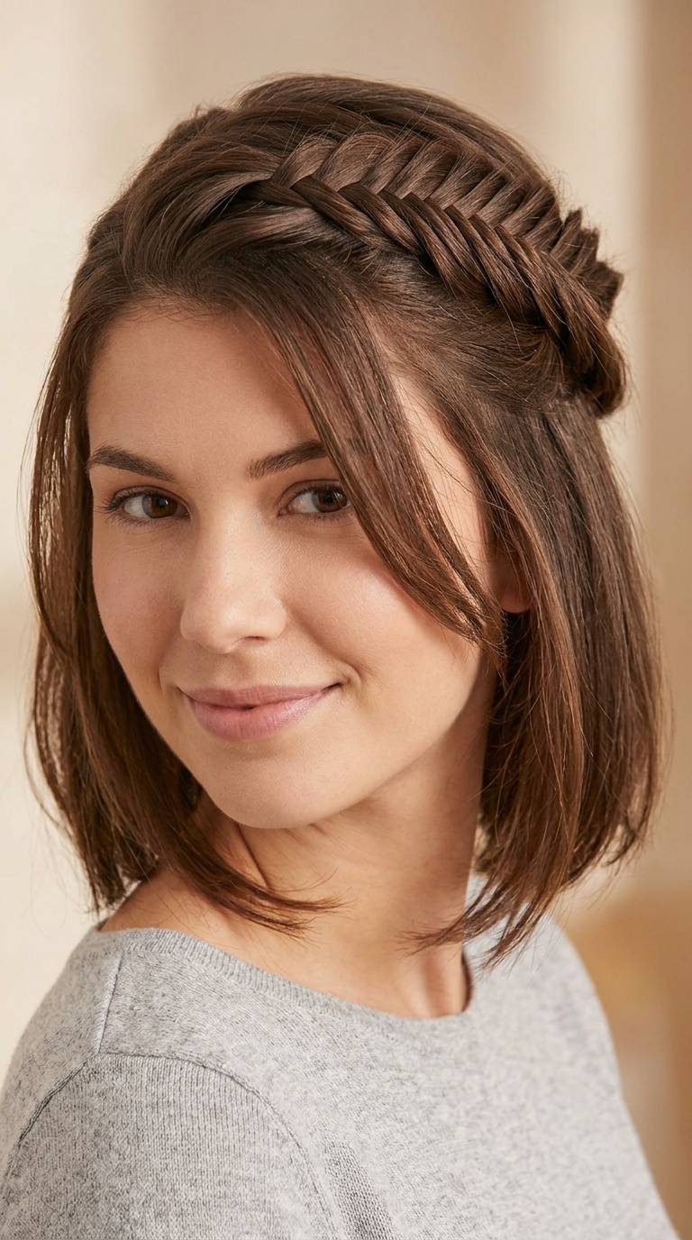 Half-Up Fishtail Braids