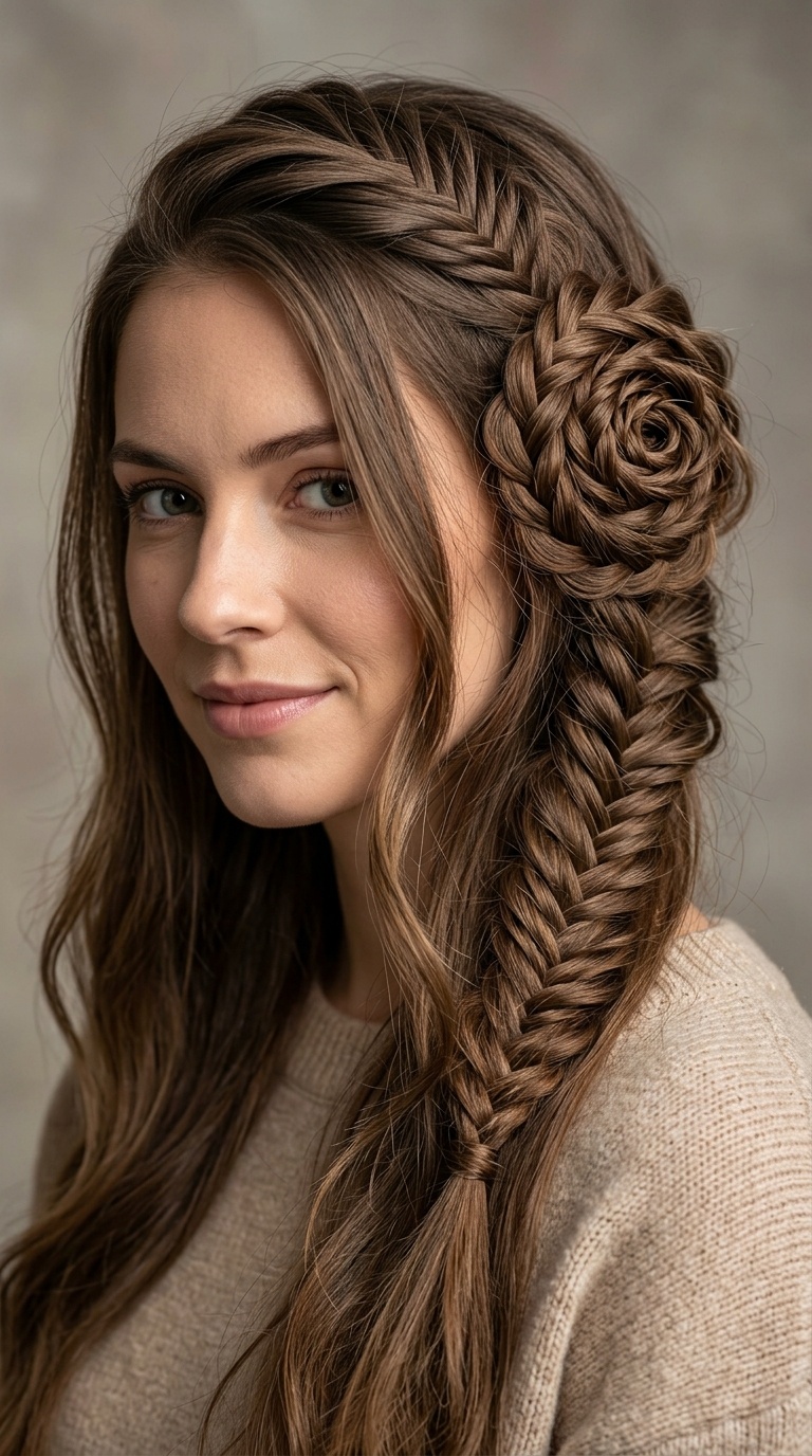 Half-Up Fishtail Rose