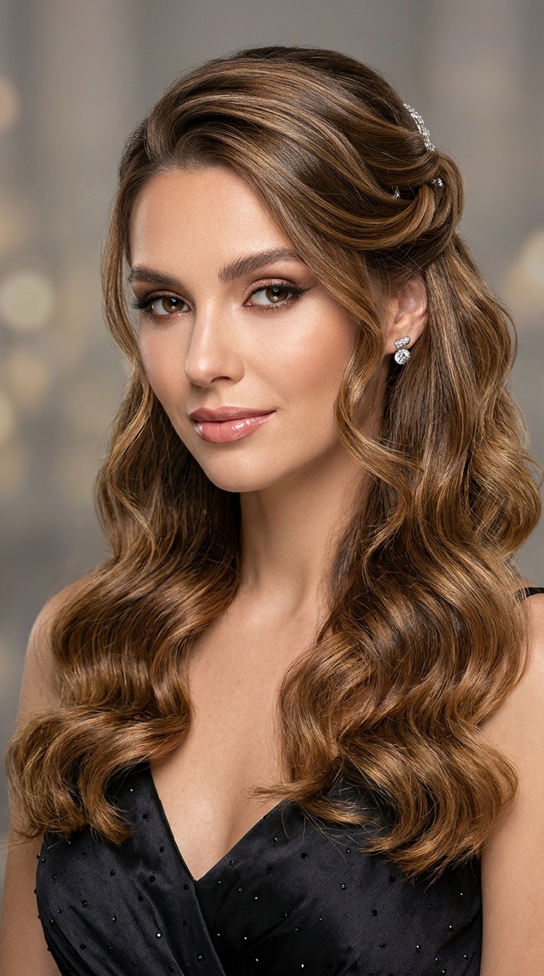 Half-Up Glamour Swirl
