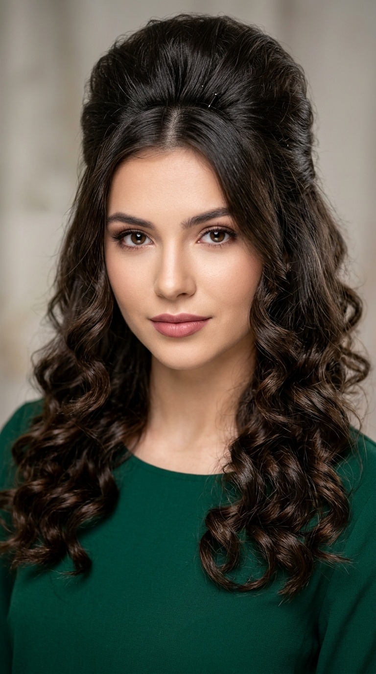 Half-Up, Half-Down Bouffant