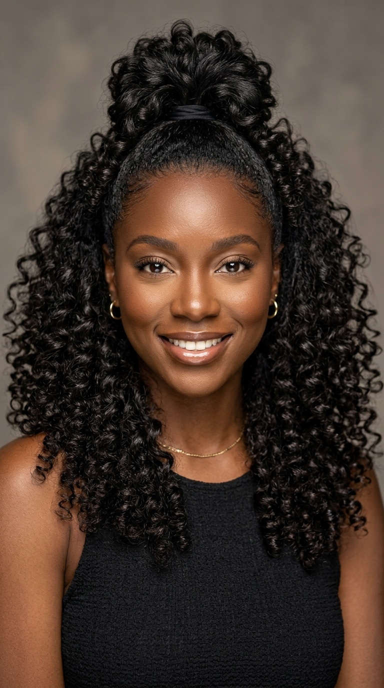 Half-Up Half-Down Bouncy Curls