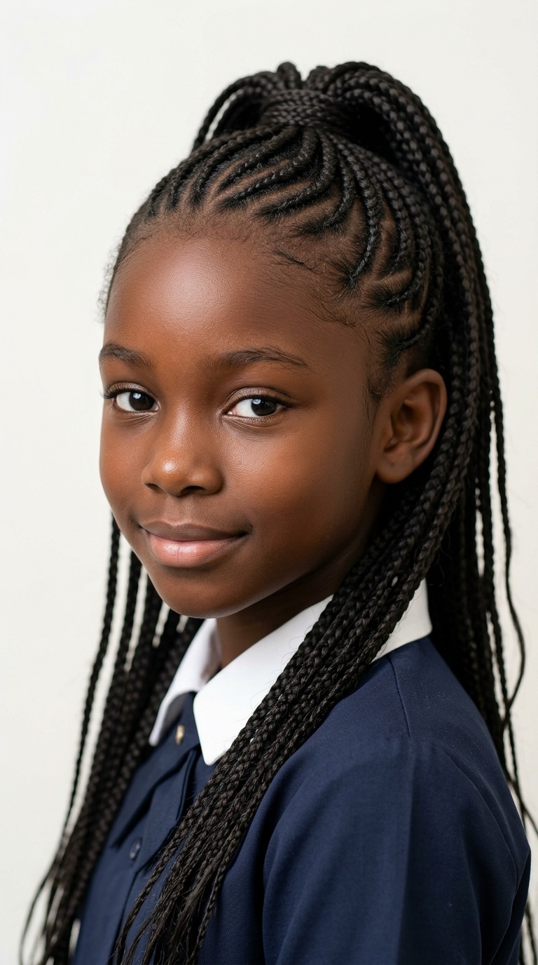 Half-Up, Half-Down Braids