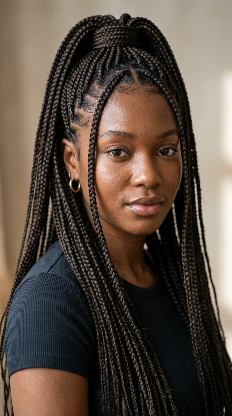 Half-Up, Half-Down Braids