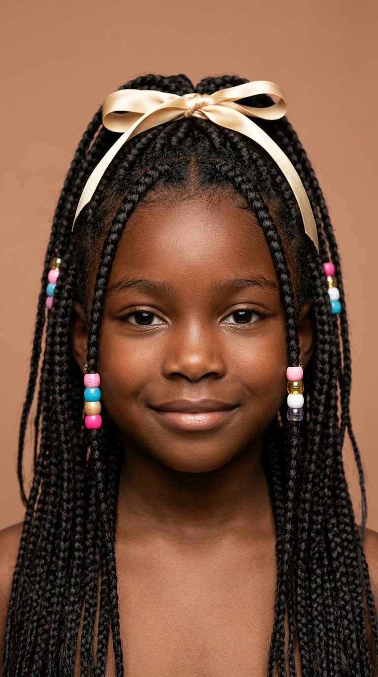 Half-Up, Half-Down Braids with Silk Ribbons