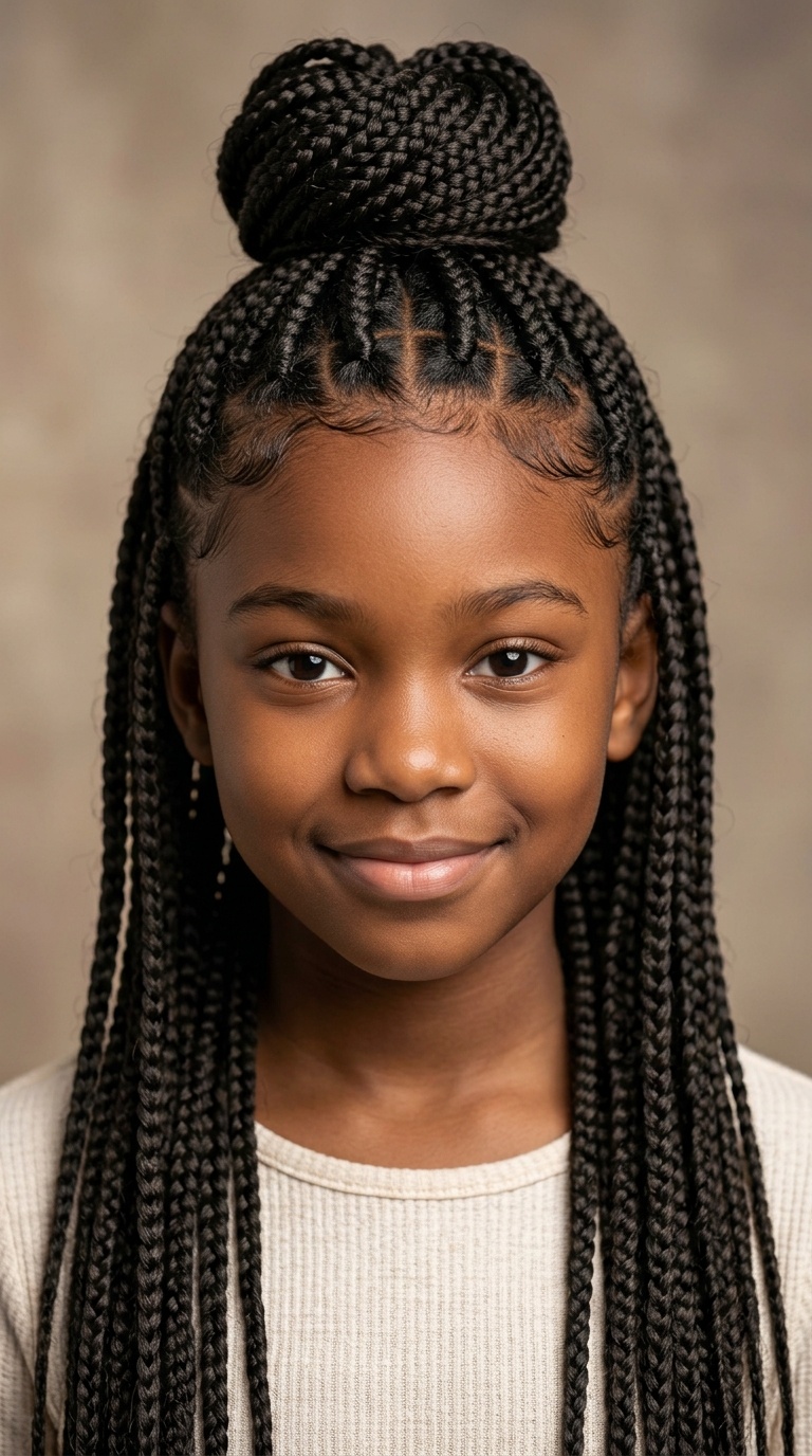 Half-Up Half-Down Bun with Braids